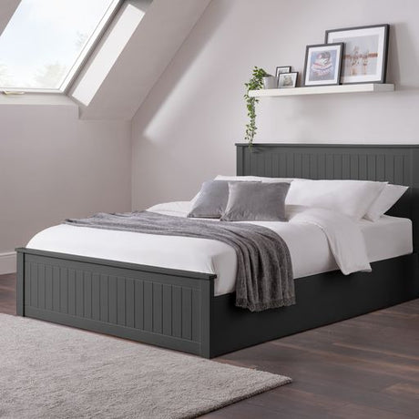 Julian Bowen Bed Maine Ottoman Storage 135cm Double Bed - Anthracite