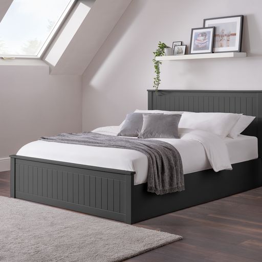 Julian Bowen Bed Maine Ottoman Storage 135cm Double Bed - Anthracite