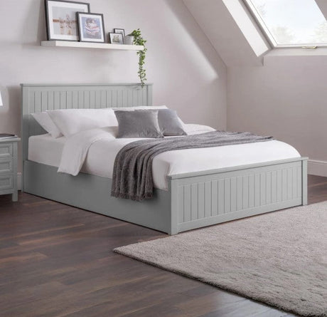 Julian Bowen Bed Maine Ottoman Storage 135cm Double Bed - Dove Grey