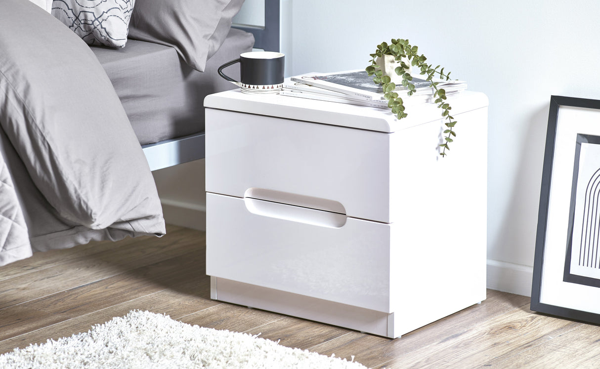 Julian Bowen Bedside Manhattan 2 Drawer Bedside - White