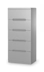 Julian Bowen Chests Manhattan 5 Drawer Narrow Chest - Grey