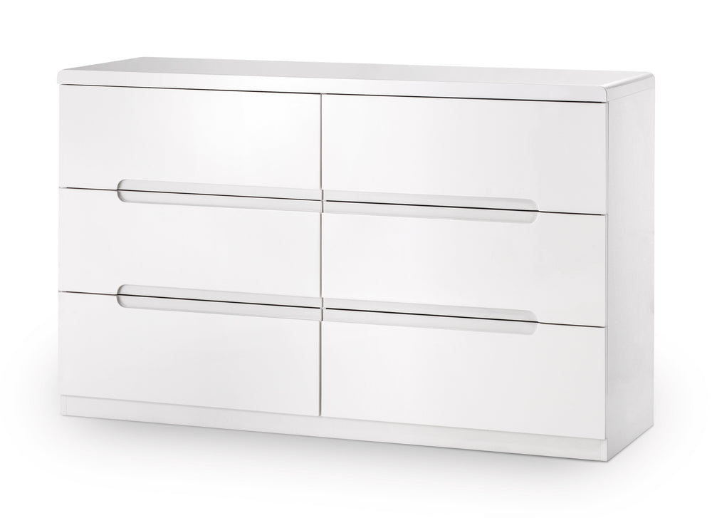 Julian Bowen Chests Manhattan 6 Drawer Wide Chest - White