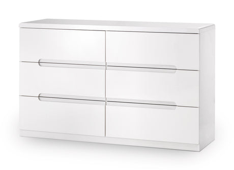 Julian Bowen Chests Manhattan 6 Drawer Wide Chest - White