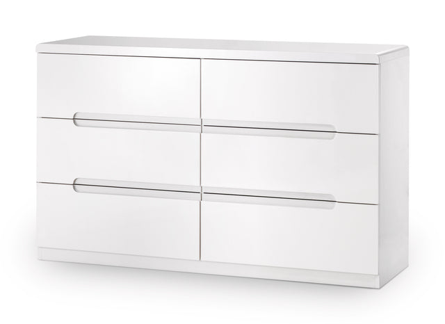 Julian Bowen Chests Manhattan 6 Drawer Wide Chest - White