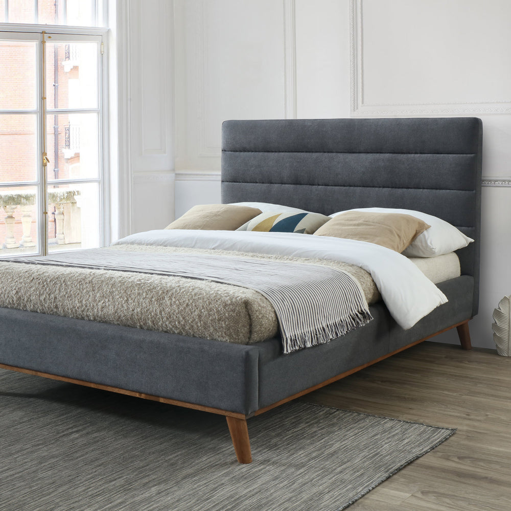 Time Living Bed Frame Double 135cm / Dark Grey Mayfair Fabric Bed Frame