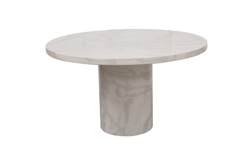 Carra 130cm Dining Table Round Bone White