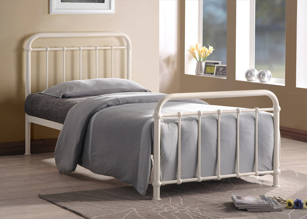 Time Living Bed Frame Single 90cm / Ivory Miami Metal Bed Frame