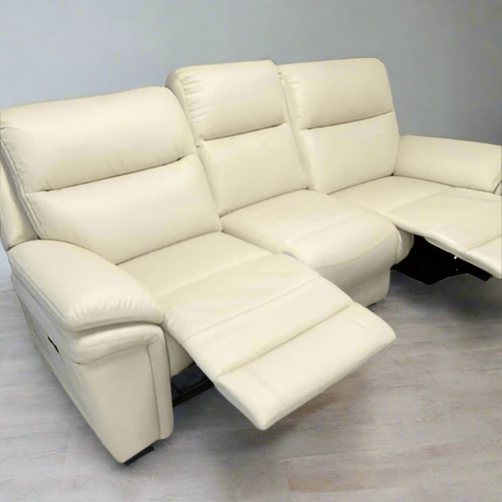 AWST 3 Seater Sofa Ivory Montana Manual Reclining 3 Seater Sofa