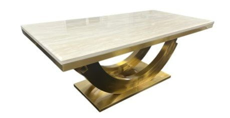 AWST Dining Table Monte Carlo Gold 2.0m Marble Dining Table