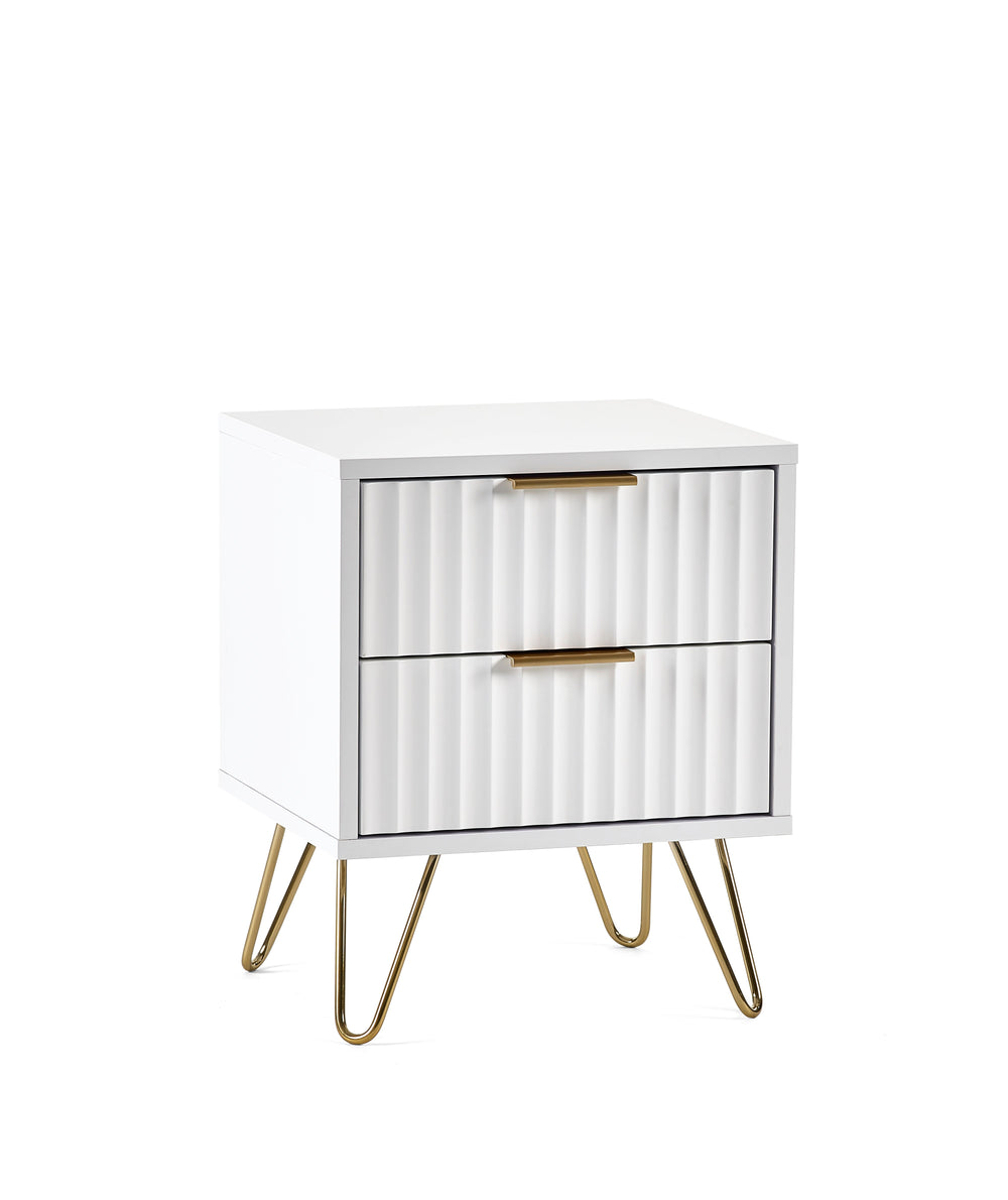 Julian Bowen Bedside Murano 2 Drawer Bedside - Matt White