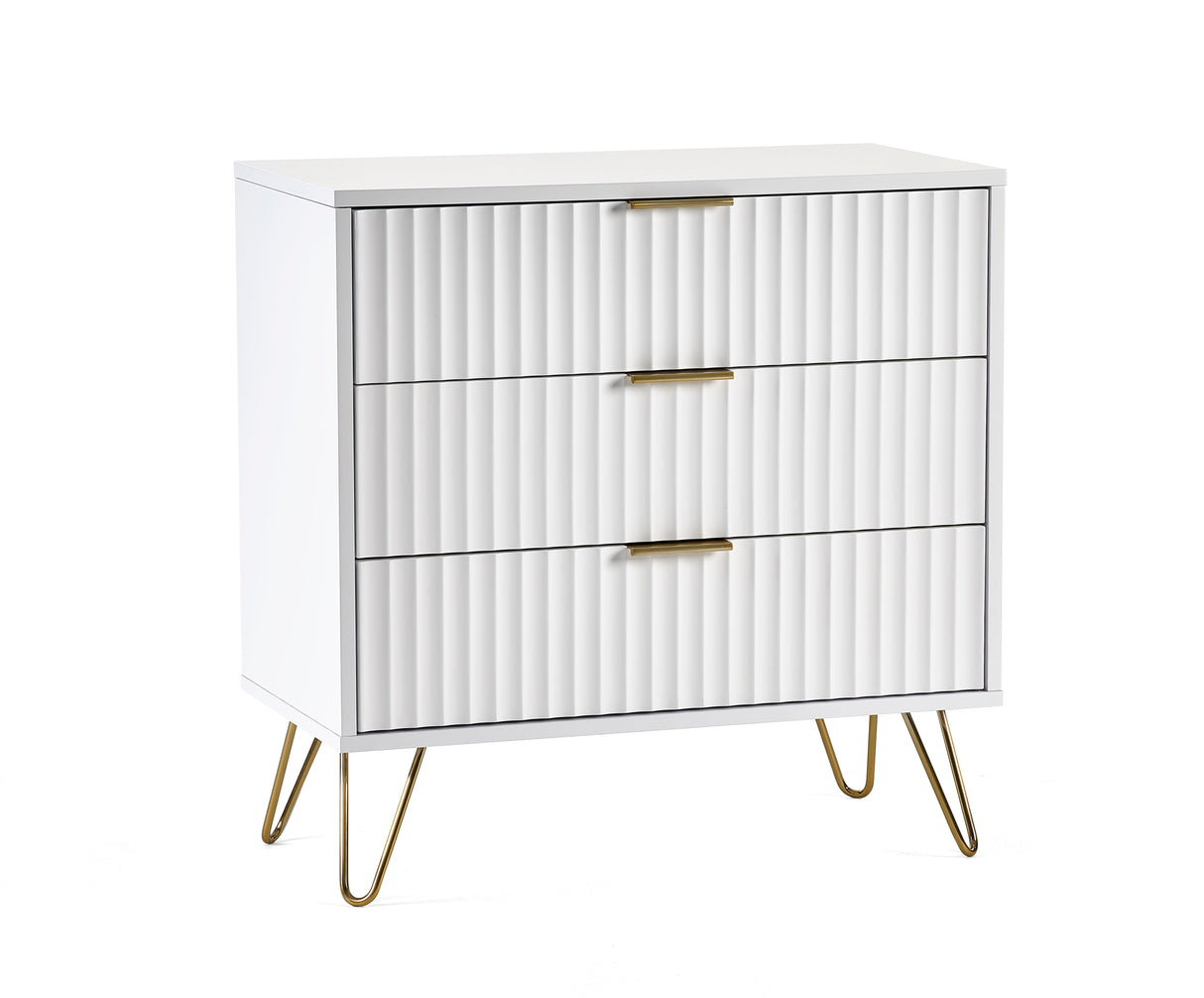 Julian Bowen Chests Murano 3 Drawer Chest - Matt White