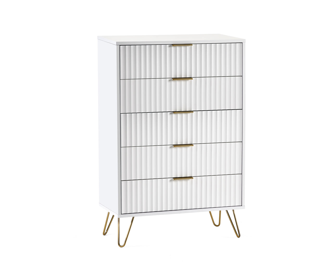 Julian Bowen Chests Murano 5 Drawer Chest - Matt White