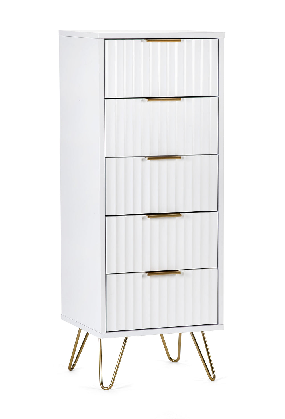 Julian Bowen Chests Murano 5 Drawer Tallboy - Matt White
