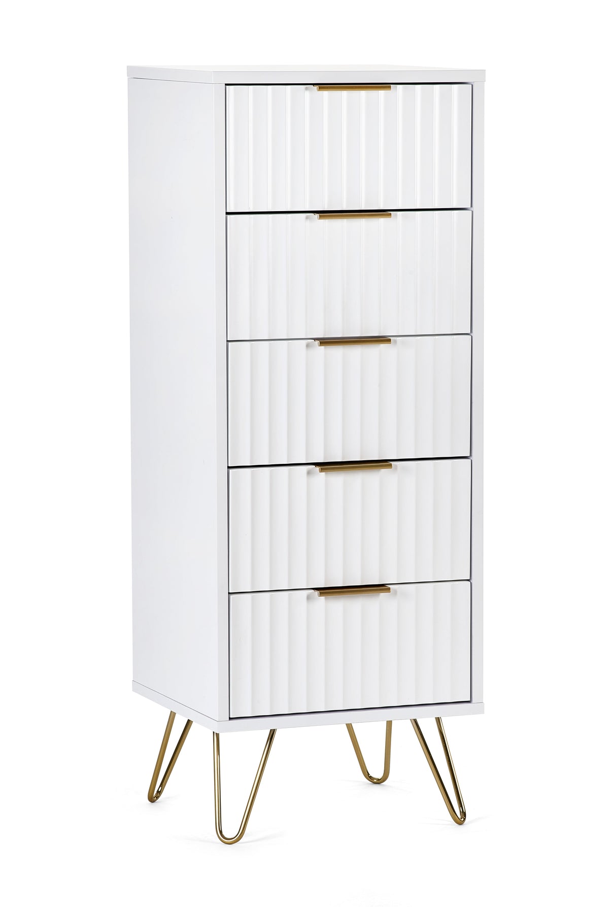 Julian Bowen Chests Murano 5 Drawer Tallboy - Matt White