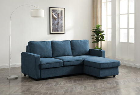 Kyoto Sofa Themis Blue Soft Textured Weave Myles Corner Sofa Bed