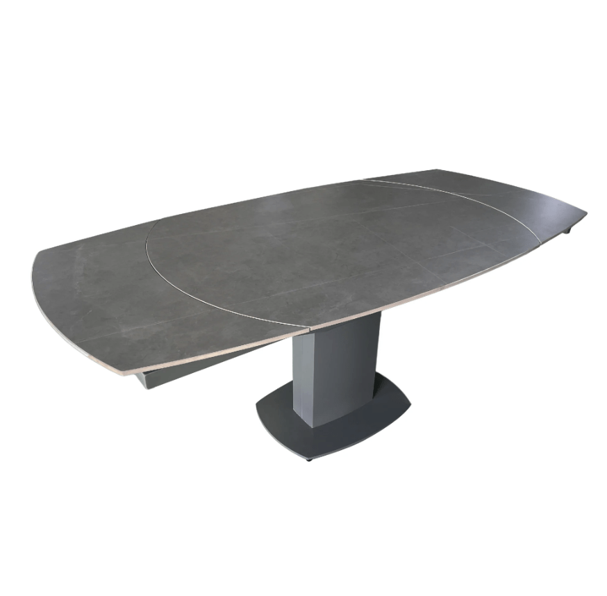 Torelli Dining Table DefaultTitle Olivia Matt Ceramic Swivel Ext Dining Table Grey 119 to 178cm