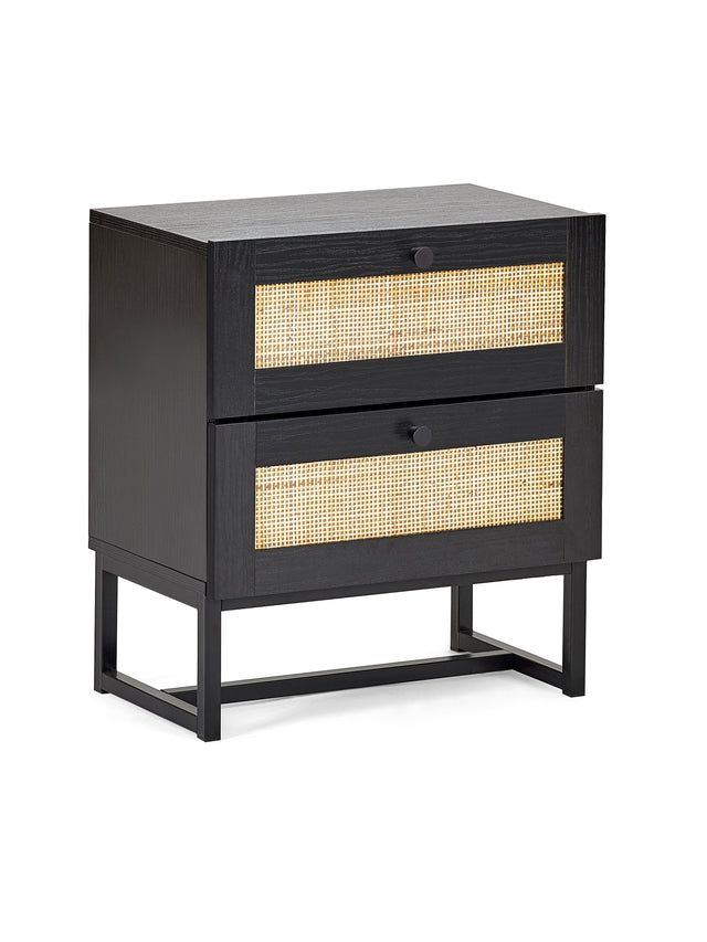 Julian Bowen Bedside Padstow 2 Drawer Bedside - Black