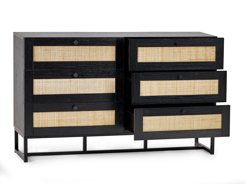 Julian Bowen Chests Padstow 6 Drawer Chest - Black
