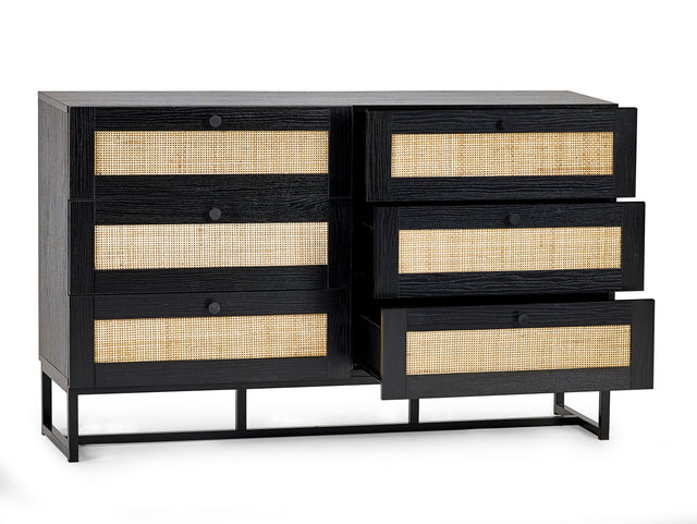 Julian Bowen Chests Padstow 6 Drawer Chest - Black