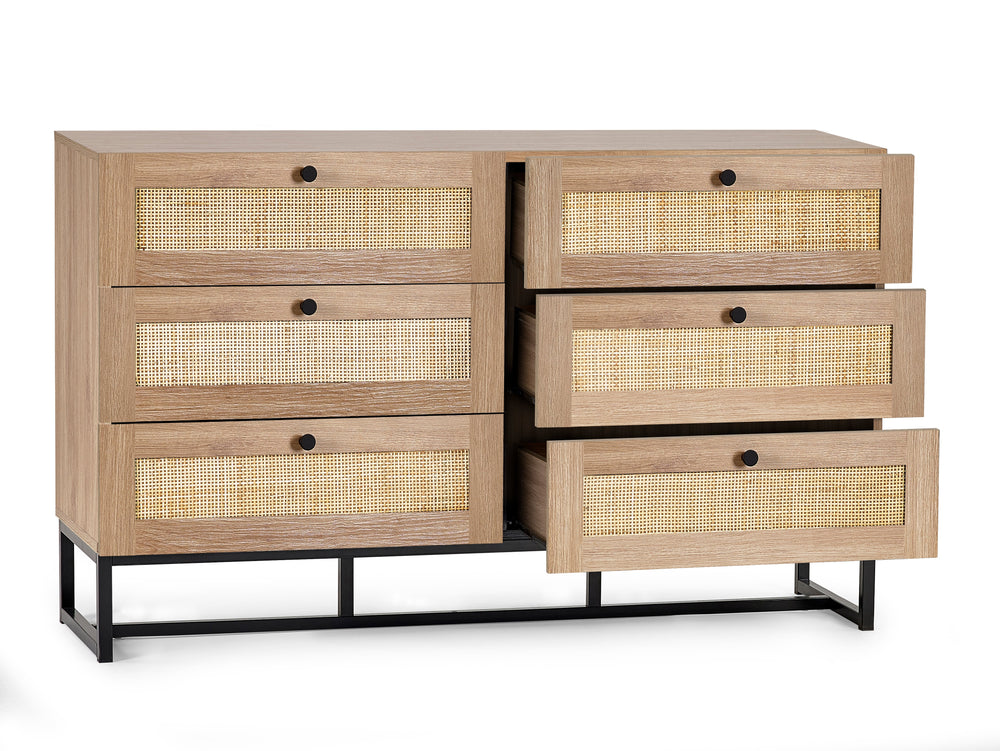 Julian Bowen Chests Padstow 6 Drawer Chest - Oak