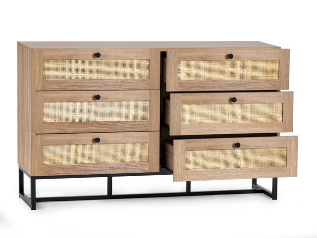 Julian Bowen Chests Padstow 6 Drawer Chest - Oak