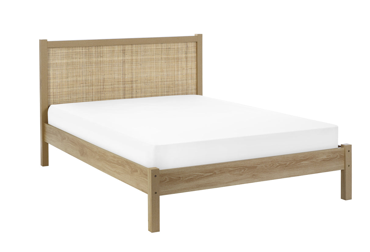 Julian Bowen Bed Padstow Rattan 135Cm Double Bed - Oak