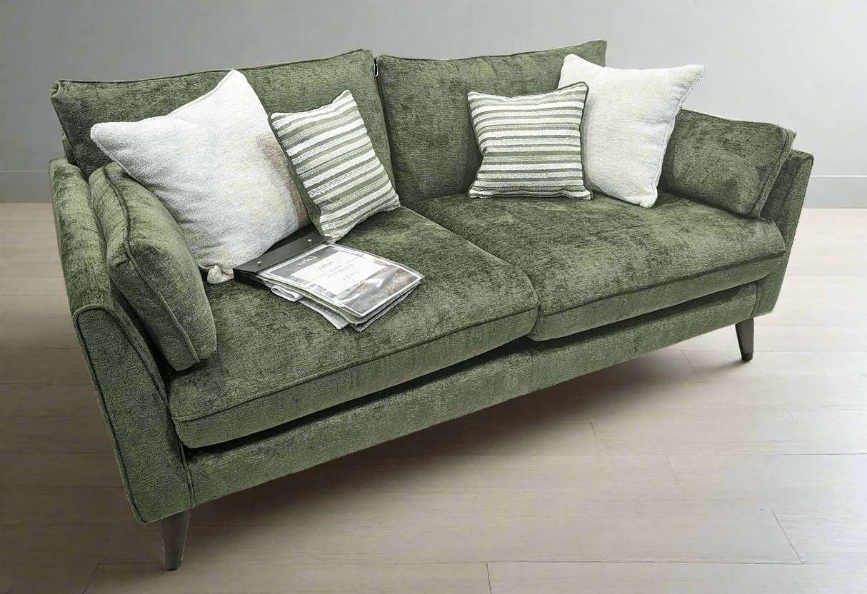 Lebus Sofa Olive / Oak Petra 3 Seater Sofa
