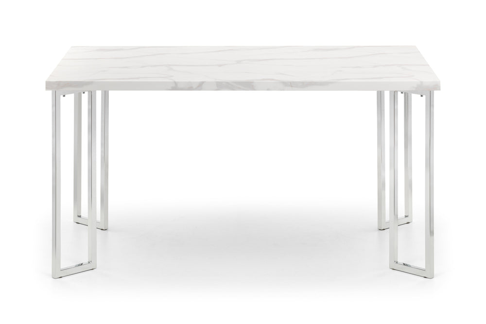 Julian Bowen Dining Tables Positano Marble & Chrome Dining Table