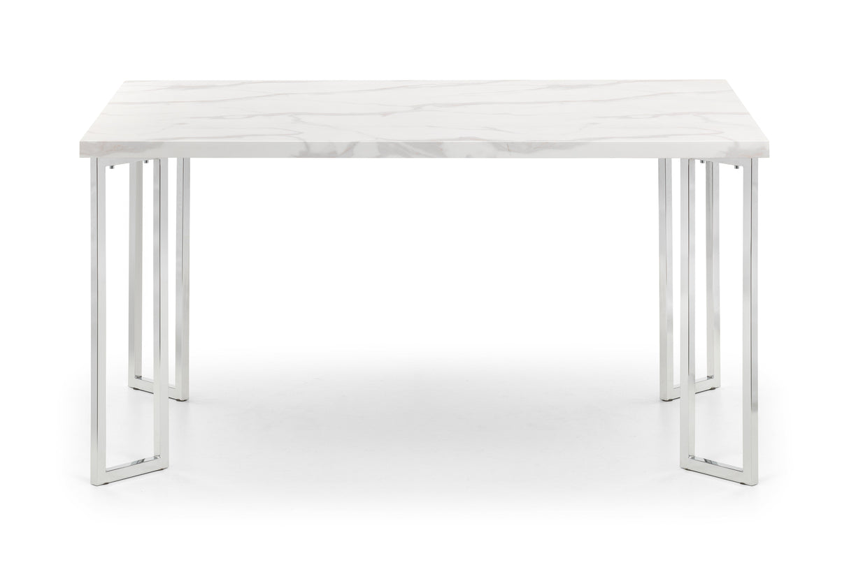 Julian Bowen Dining Tables Positano Marble & Chrome Dining Table