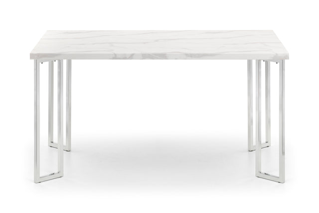 Julian Bowen Dining Tables Positano Marble & Chrome Dining Table