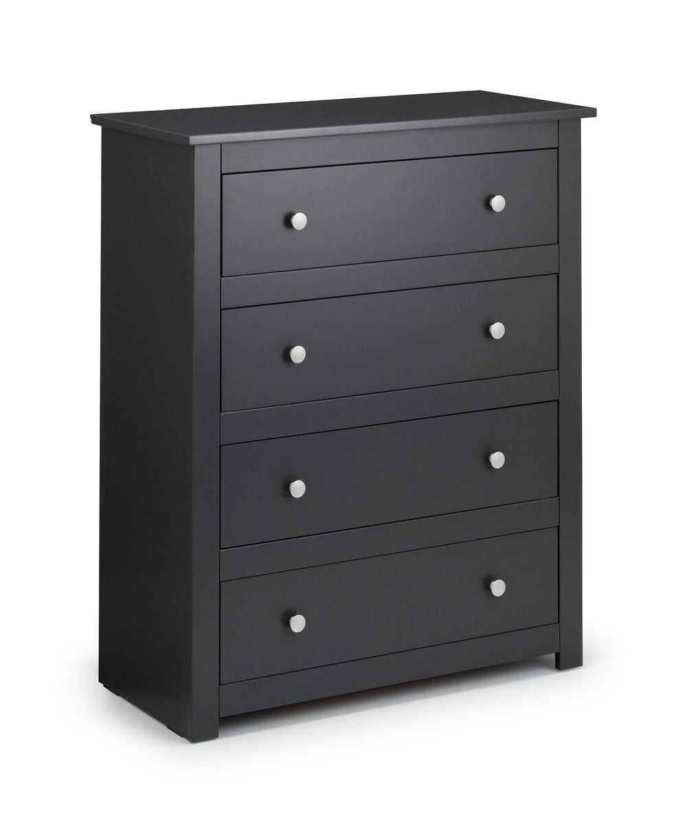 Julian Bowen Chests Radley 4 Drawer Chest - Anthracite