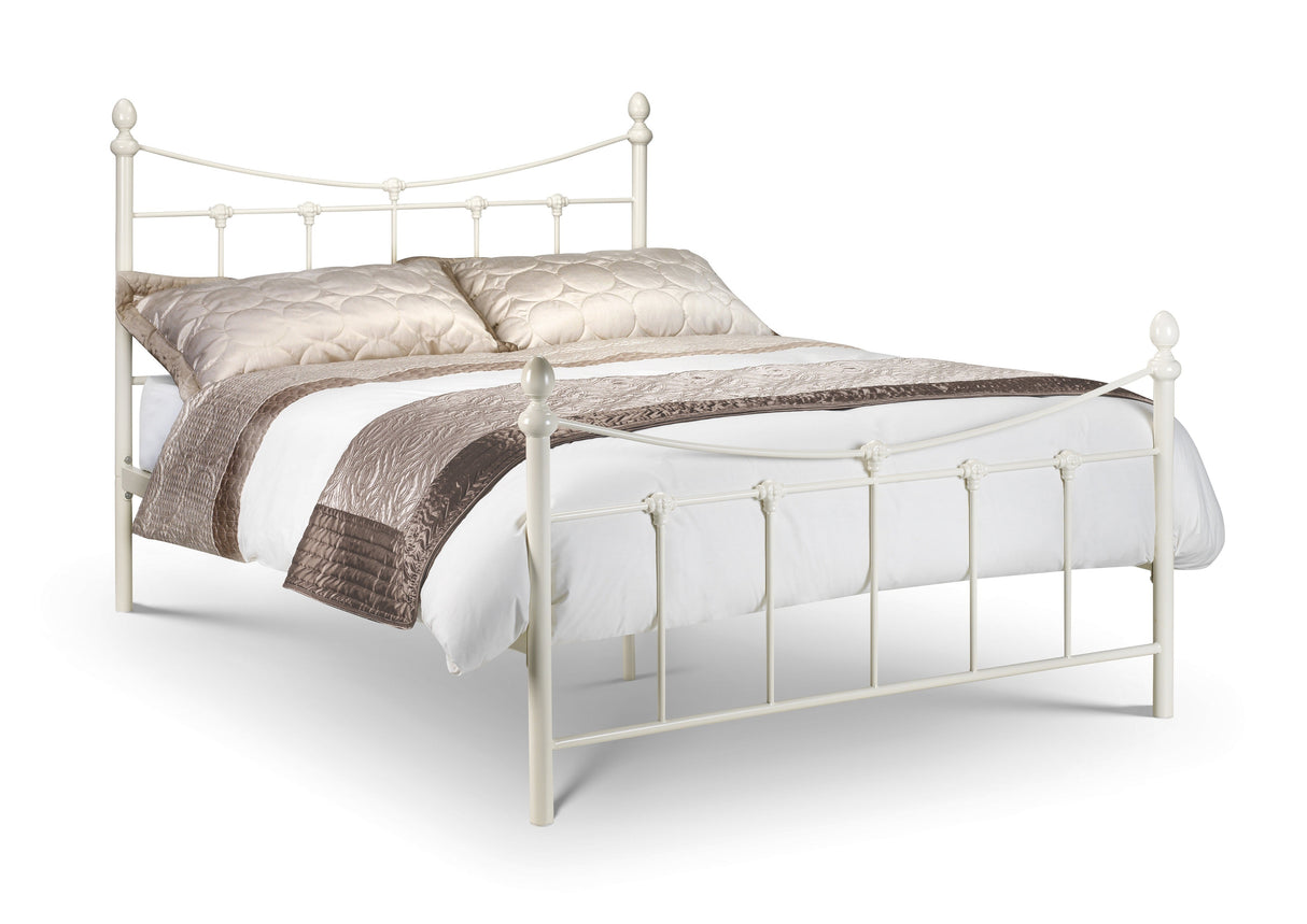 Julian Bowen Bed Rebecca 150cm King Bed - Stone White