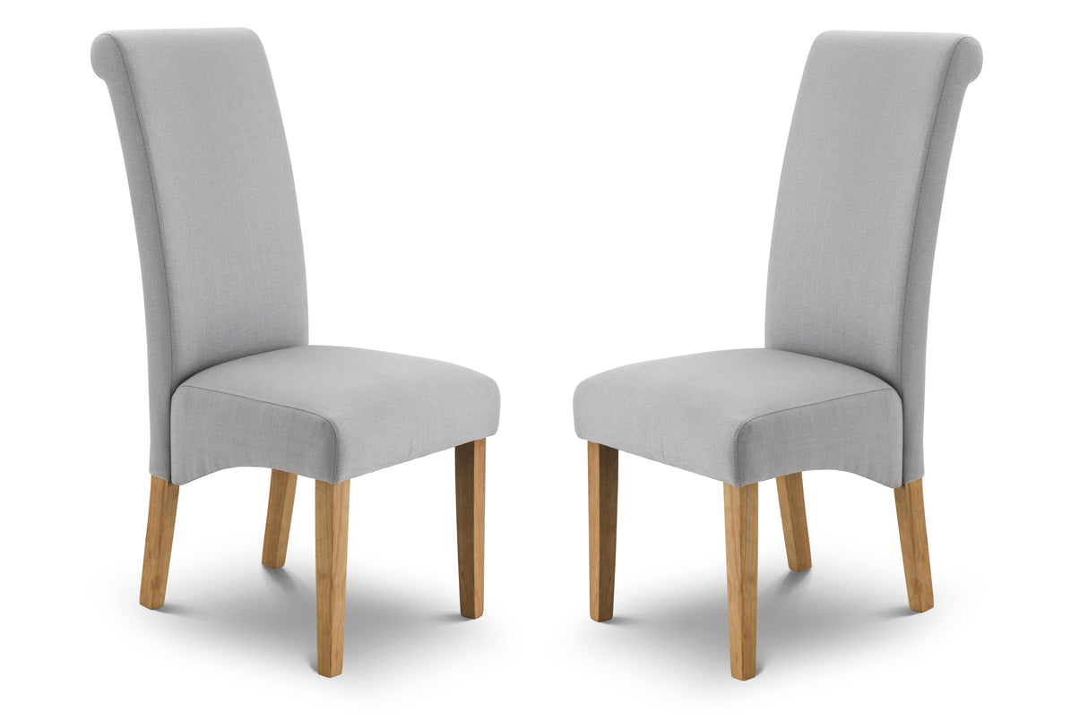 Julian Bowen Dining Chairs Rio Scrollback Fabric Chairs - Sold in pairs