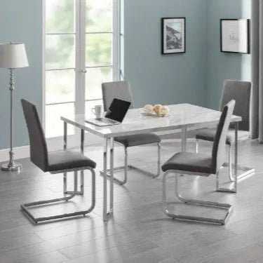 Julian Bowen Dining Chairs Roma Cantilever Dining Chairs Slate Grey - Sold in pairs