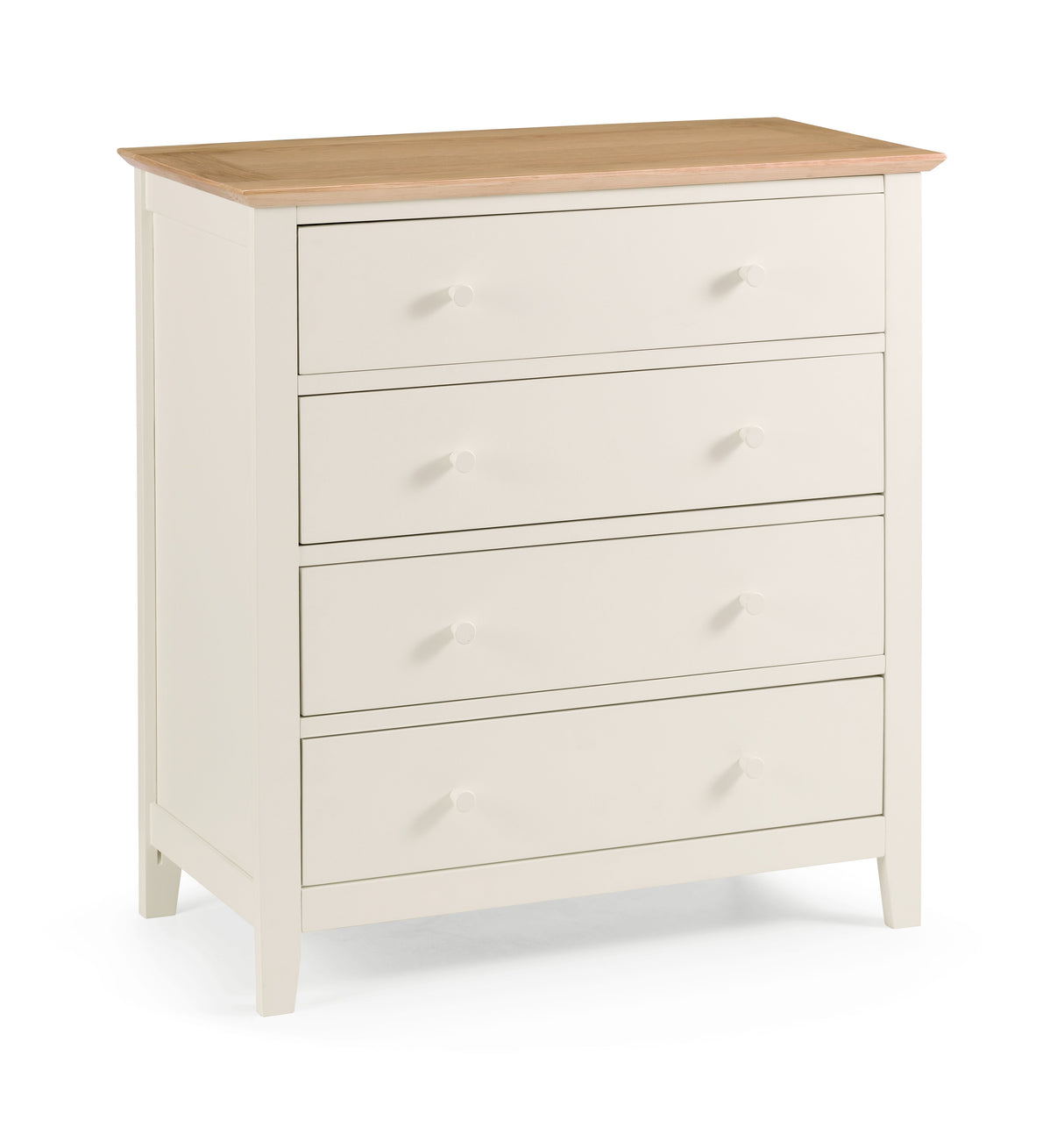 Julian Bowen Chests Salerno Shaker Ivory/ Oak 4 Drawer Chest