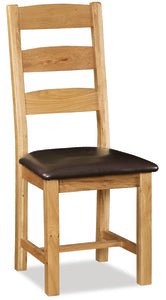 Global Home Furniture Dining Chair Salisbury Slatted Chair With Pu Seat (Sold in Pairs)