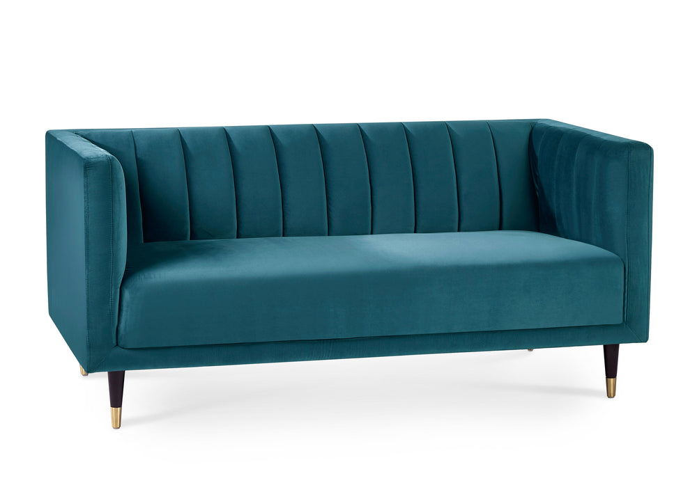 Julian Bowen Sofas Salma Scalloped Back 2 Seater - Teal