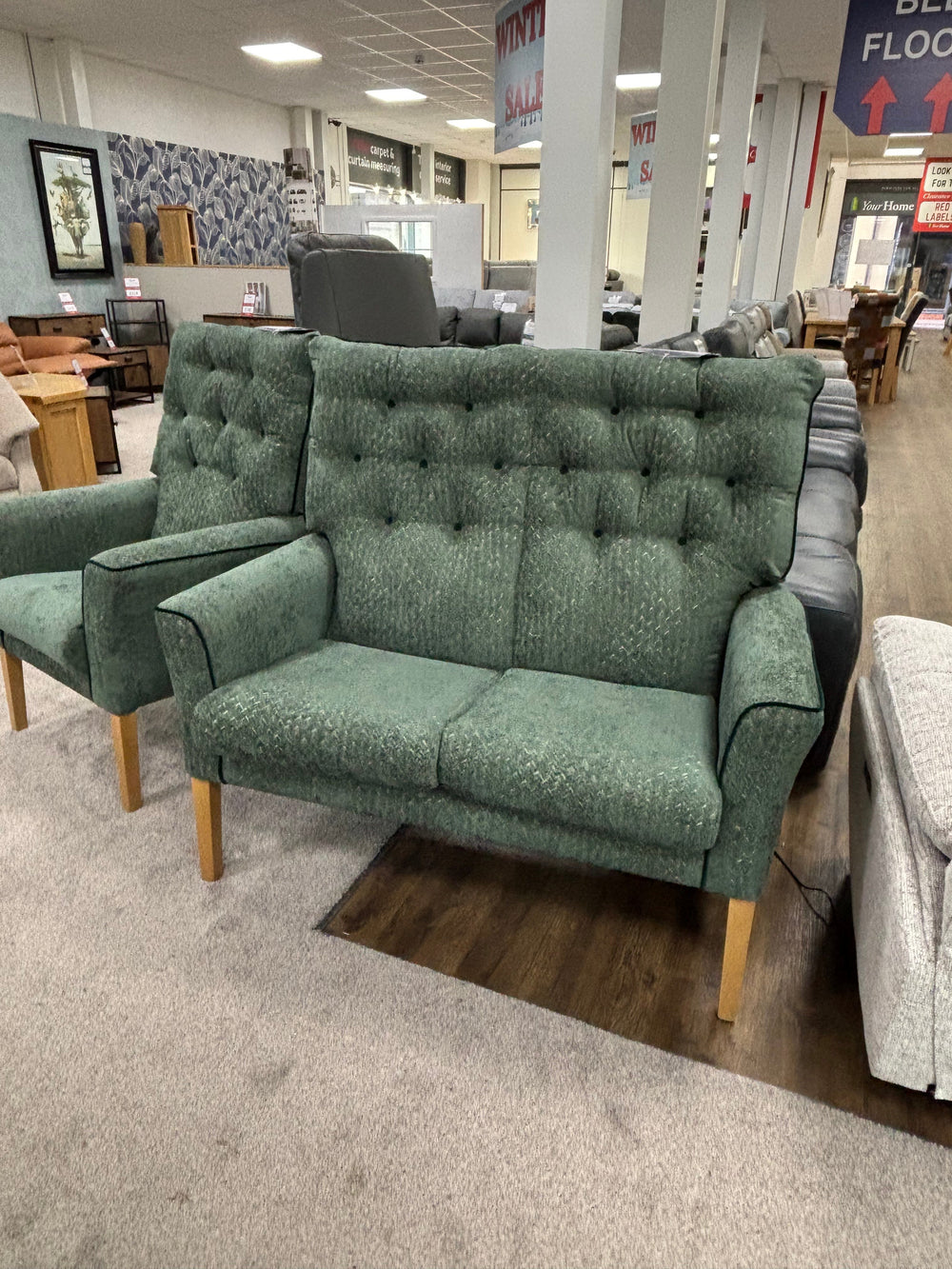 Your Home Clearance 2 Seater Sofa Shackeltons Kendal Green Fabric 2 Seater Sofa