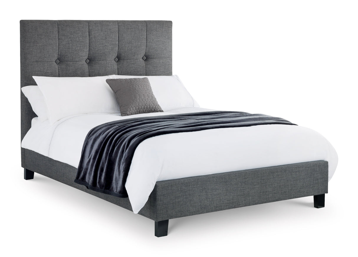 Julian Bowen Bed Sorrento 150cm King Bed - Slate Linen