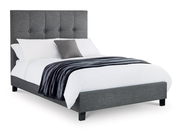 Julian Bowen Bed Sorrento 150cm King Bed - Slate Linen