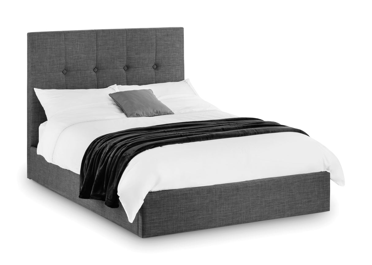 Julian Bowen Bed Sorrento Ottoman Storage 150cm King Bed - Slate Linen