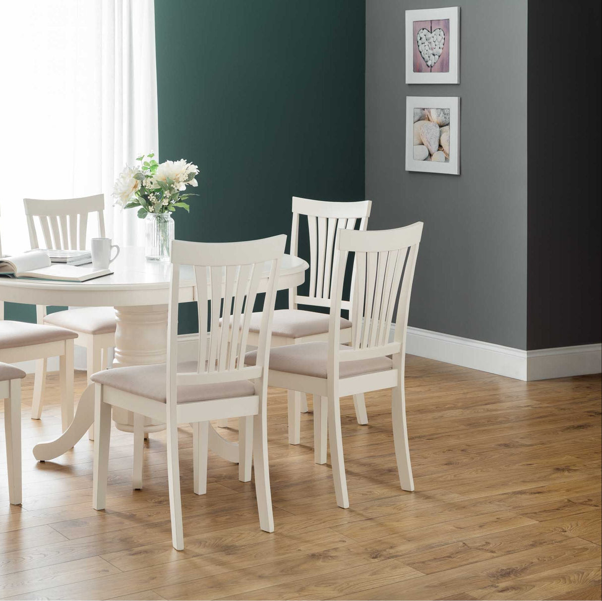 Julian Bowen Dining Chairs Stanmore Ivory Chairs - Sold in pairs