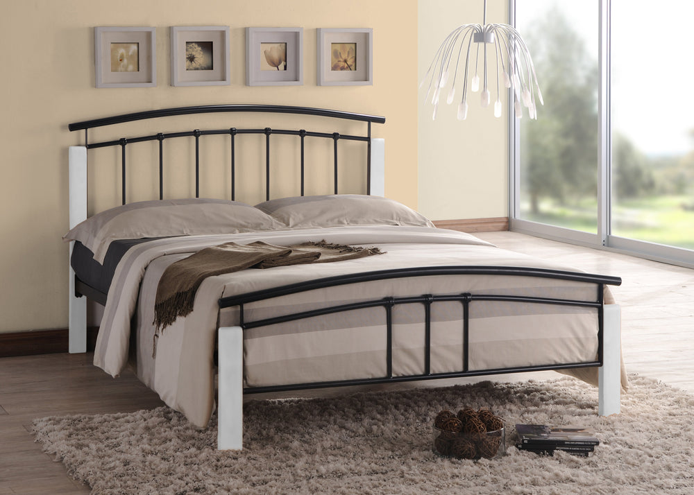 Time Living Bed Frame Single 90cm / Black & White Tetras Wooden & Metal Bed Frame