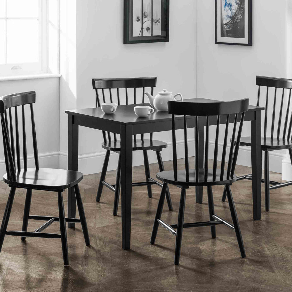 Julian Bowen Dining Chairs Torino Black Chairs - Sold in fours