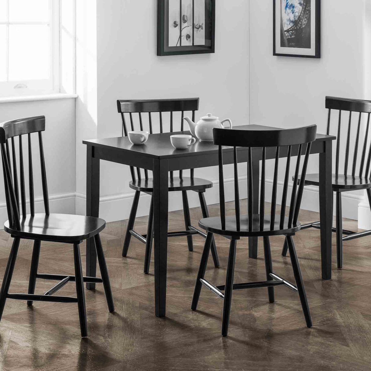 Julian Bowen Dining Chairs Torino Black Chairs - Sold in fours