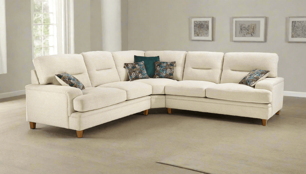 Lebus Corner Sofa Ivory / Oak Trieste Large Corner Sofa