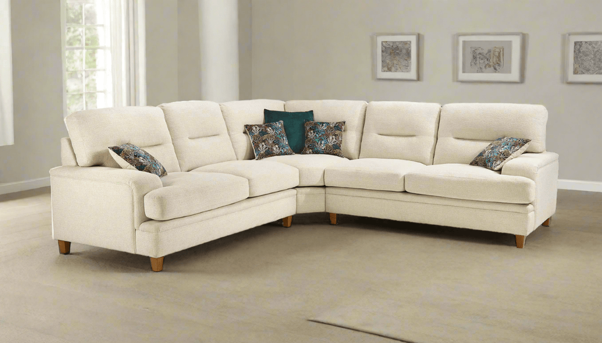 Lebus Corner Sofa Ivory / Oak Trieste Large Corner Sofa