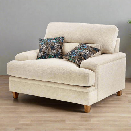 Lebus Love Chair Ivory / Oak Trieste Wide Armchair