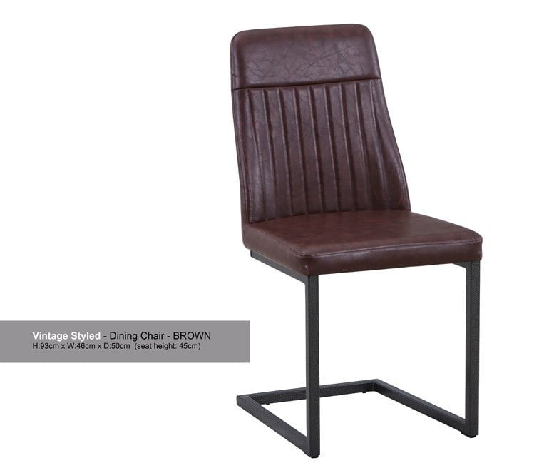 Baumhaus Dining Chair Urban Elegance Antiqued Brown Leather Dining Chair Pack of Two