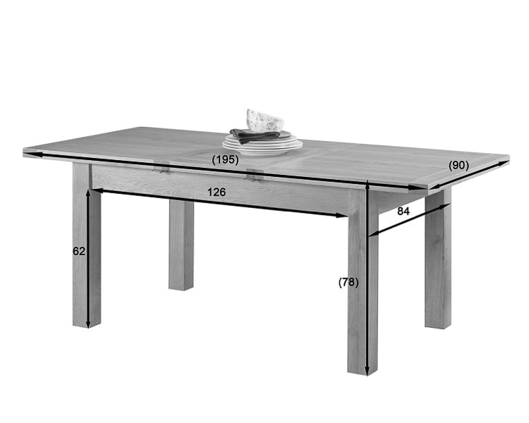 Your Home Style Dining Table Valeswood 150/195 Extending Dining Table